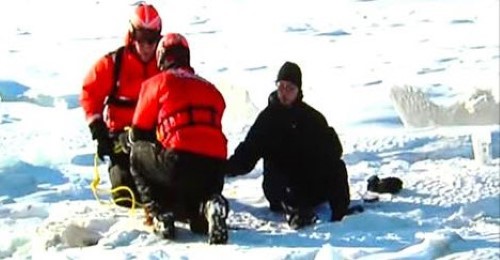 Coast Guard Spots Dog On Ice