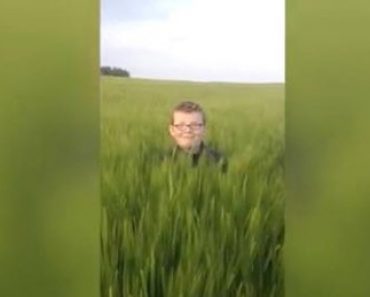 Little Boy Gets Surprise Tackled By Dog In A Field